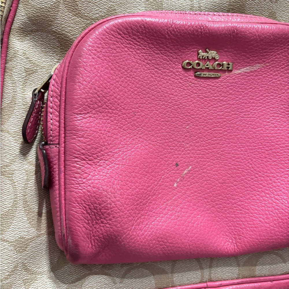 Coach Pink and Tan Women's Backpack with Wallet - Picture 5 of 9